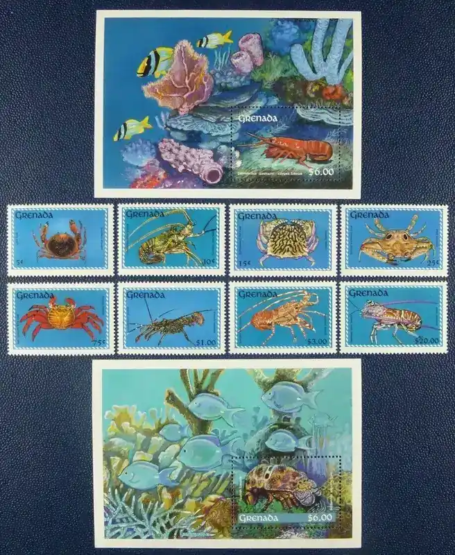 Einfach bestellen - Briefmarken 259-260 n. Chr. Grenada 1990 Krebse Meerestiere Crabs 2177-2184 Block 259-260 Postfrisch MNH
