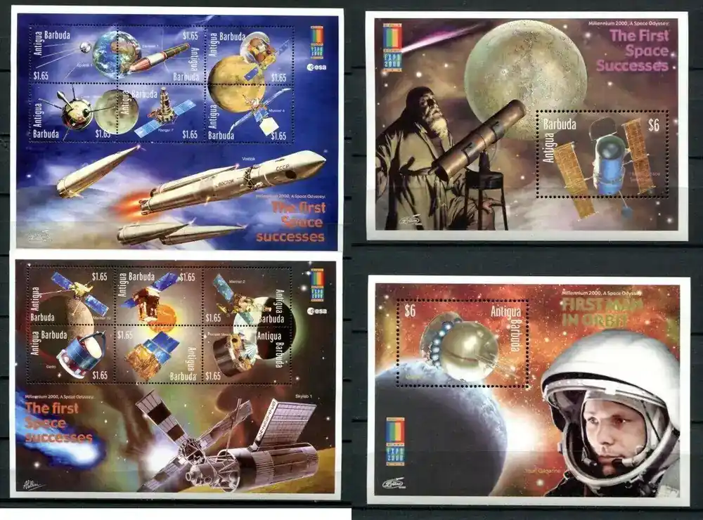 Schnäppchen - Briefmarken 459-460 n. Chr. Antigua 2000 Raumfahrt Space Astronauten Weltraum 3181-3192 Block 459-460 MNH
