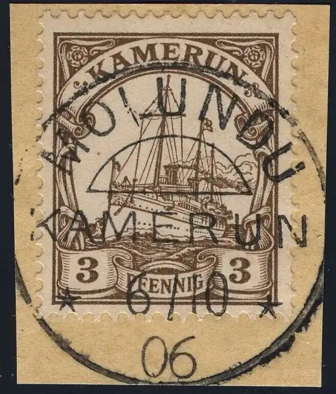 Briefmarken 10 v. Chr. Kamerun 1906 Michel 7 ° Molundu 6/10/06 Luxus Briefstück / 106 | Sale