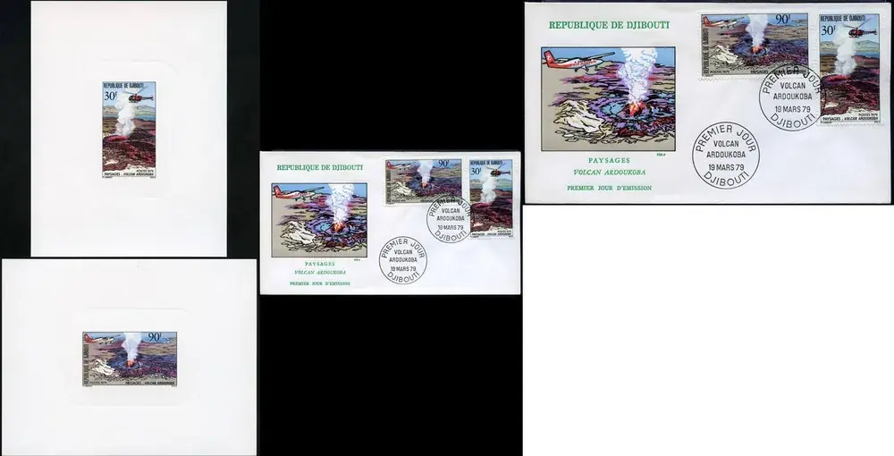 Beliebt | Briefmarken 243-244 n. Chr. Dschibuti Djibouti 1979 Vulkan Ardoukoba Volcano 243-244 Epreuve Deluxe + FDC st