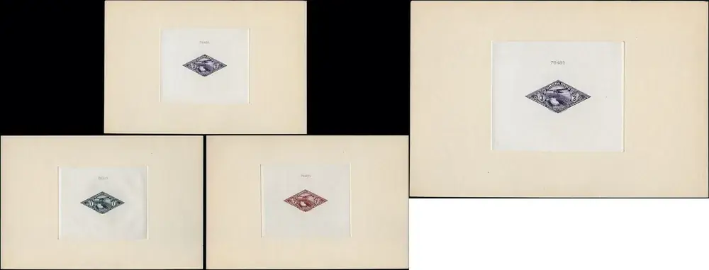 Briefmarken 195-197 n. Chr. Costa Rica 1937 Airmail Volcano Poas 195-197 Sunken Die Proof Cardboards Cpl. PP | Günstig