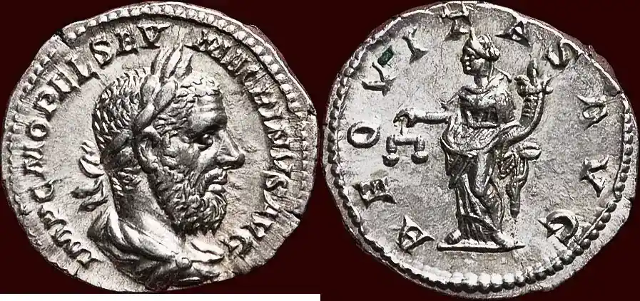 Roman Empire AR Denarius (217) MACRINUS, 217-218 – Rome vz / unc à unz- | Sicher bezahlen