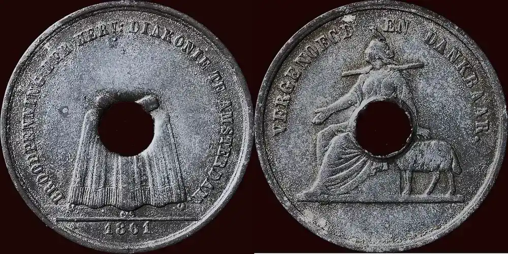 1861 NEDERLAND – AMSTERDAM – Broodpenning ss | Sparangebot
