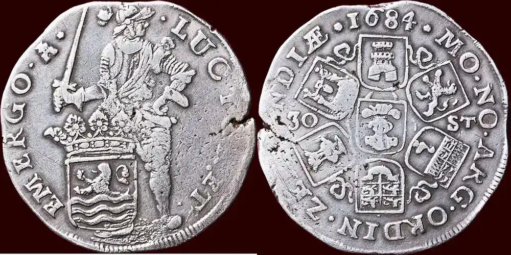 30 stuivers NOORDELIJKE NEDERLANDEN (NETHERLANDS) – REPUBLIEK, 1581-1795 – ZEELAND – Daalder van 1684, Middelburg zfr- | Nur noch heute