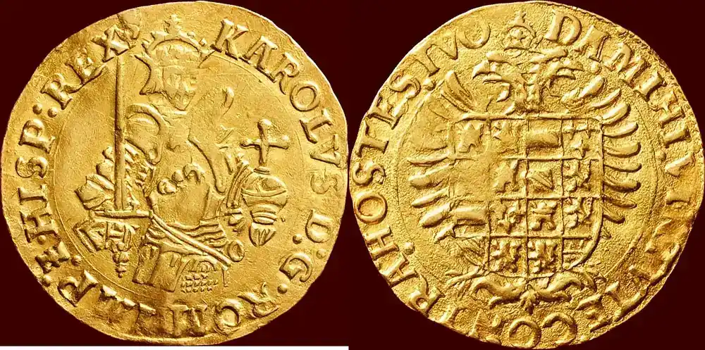 60 stuivers (1546-1556) ZUIDELIJKE NEDERLANDEN (SOUTHERN NETHERLANDS) – HERTOGDOM BRABANT – KAREL V, 1506-1555 – Gouden reaal van z.j. , Antwerpen vgl. Veiling Künker 420, Lot 1070 (in vz 20.000 incl. opgeld) - Direkt ab Werk