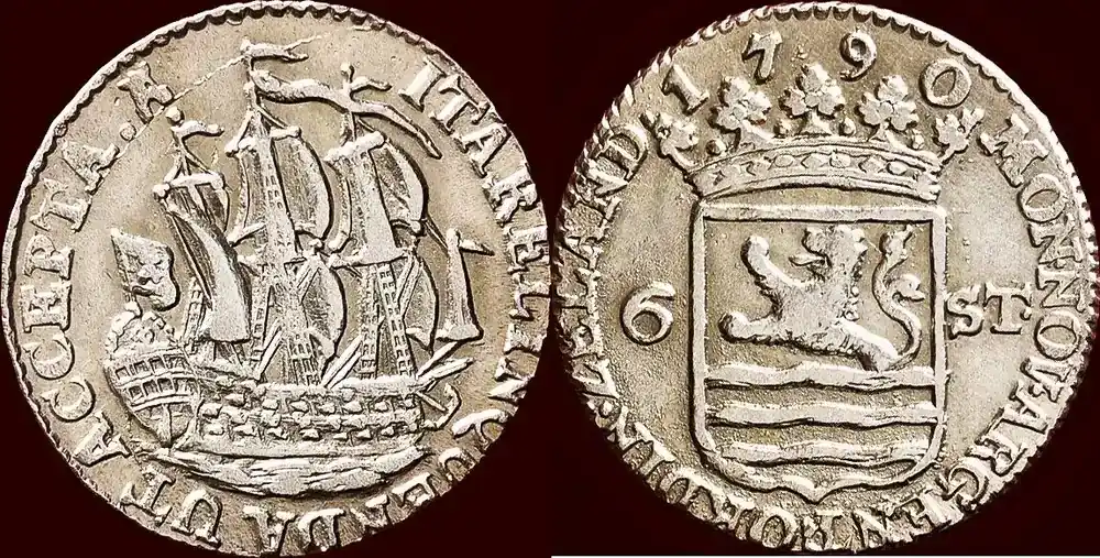 Scheepjesschelling NOORDELIJKE NEDERLANDEN (NETHERLANDS) – REPUBLIEK, 1581-1795 – ZEELAND – 1790, Middelburg vz | Neu eingetroffen