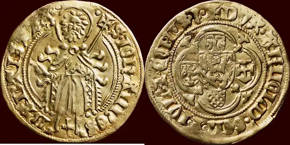 (circa 1425-1455) NOORDELIJKE NEDERLANDEN (NETHERLANDS) – HERTOGDOM GELRE – ARNOLD VAN EGMONT, 1423-1473 – Arnhemse- of Arnoldusgulden z.j. , Arnh vz-/ zfr+ | Herstellerpreis