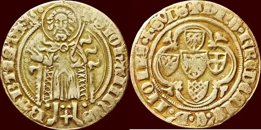 Goudgulden (emissie 1405) ZUIDELIJKE NEDERLANDEN (SOUTHERN NETHERLANDS) – GRAAFSCHAP VALKENBURG – FREDERIK IV VAN MEURS, als graaf van Saarwerden, 1377-14 zfr- - Neuzugang