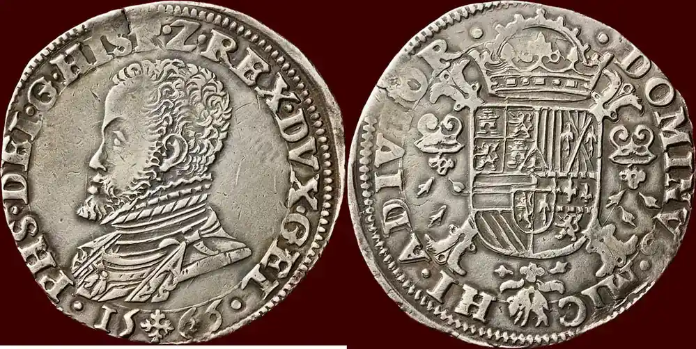 Endet bald | 1/2 Philipsdaalder NOORDELIJKE NEDERLANDEN (NETHERLANDS) – HERTOGDOM GELRE – PHILIPS II, 1555-1581 – 1566, Nijmegen vz-