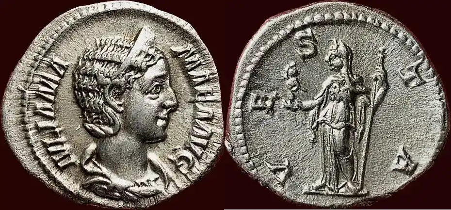 Roman Empire AR Denarius (226) JULIA MAMAEA, mother of Severus Alexander – Rome vz | Neu eingetroffen