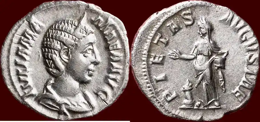 Roman Empire AR Denarius (231) JULIA MAMAEA, mother of Severus Alexander – Rome xf-à ss / vz - Neu