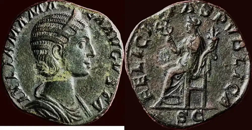 Herstellerpreis - Roman Empire AE Sestertius (230) JULIA MAMAEA, mother of Severus Alexander – Rome xf-/ ss+