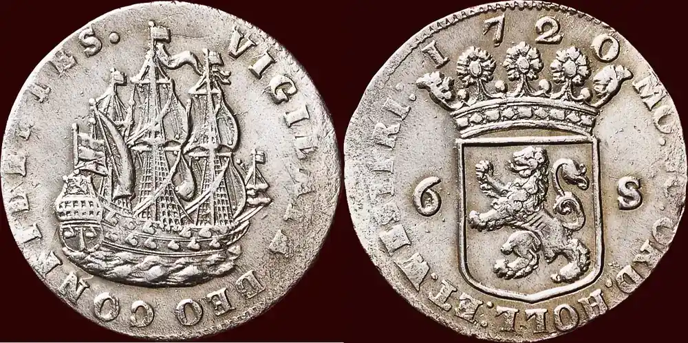 Scheepjesschelling NOORDELIJKE NEDERLANDEN (NETHERLANDS) – REPUBLIEK, 1581-1795 – HOLLAND – 1720, vz - Meistverkauft