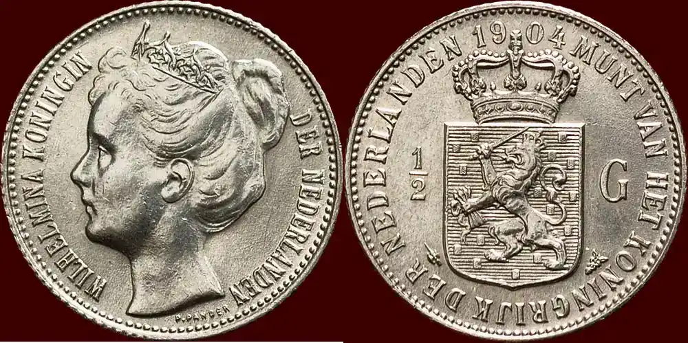 Koninkrijk der Nederlanden ½ Gulden 1904 NEDERLAND (NETHERLANDS, KINGDOM) – WILHELMINA, 1890-1948 – unz / unz- - Kundenliebling