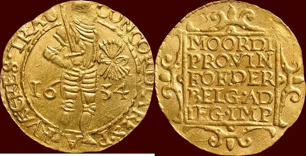 Gouden dukaat NOORDELIJKE NEDERLANDEN (NETHERLANDS) – REPUBLIEK, 1581-1795 – UTRECHT – 1634, Utrecht vz / unz - Sehr gefragt