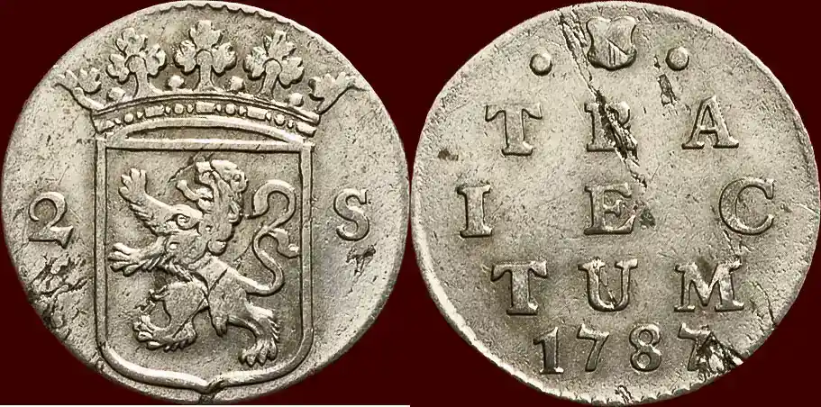 Geprüfte Qualität | Dubbele wapenstuiver NOORDELIJKE NEDERLANDEN (NETHERLANDS) – REPUBLIEK, 1581-1795 – UTRECHT – 1787, Utrecht zfr-