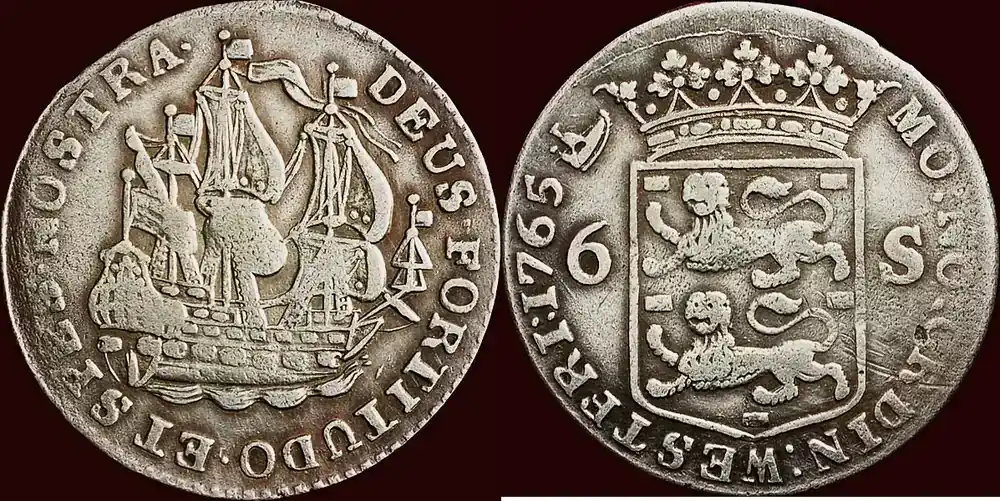 Extra sparen - Scheepjesschelling NOORDELIJKE NEDERLANDEN (NETHERLANDS) – REPUBLIEK, 1581-1795 – WEST-FRIESLAND – 1765, Enkhuizen ss