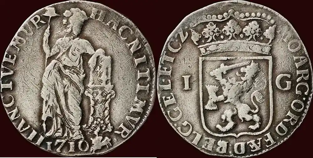 Brandneu - Gulden NOORDELIJKE NEDERLAND (NETHERLANDS) – REPUBLIEK, 1581-1795 – GELDERLAND – 1710, Harderwijk zfr-