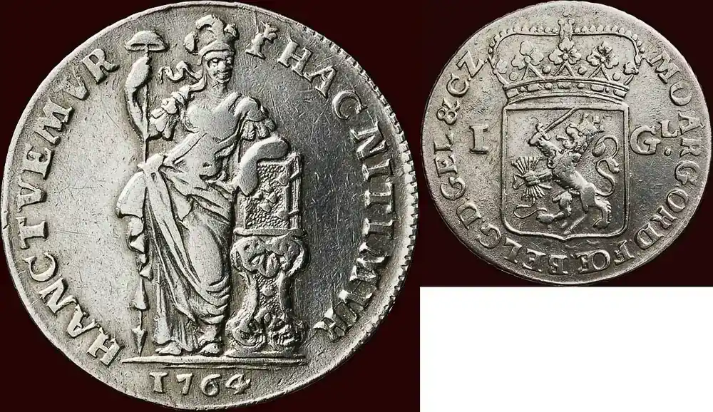 Meistverkauft | Gulden NOORDELIJKE NEDERLANDEN (NETHERLANDS) – REPUBLIEK, 1581-1795 – GELDERLAND – 1764, Harderwijk ss à ss+