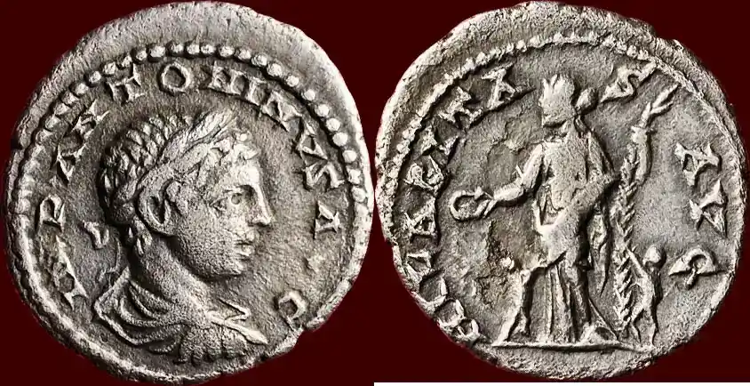 Roman Empire AR Denarius (218-219) ELAGABALUS, 218-222 – Antiochia on the Orontes vf- - Premium-Qualität