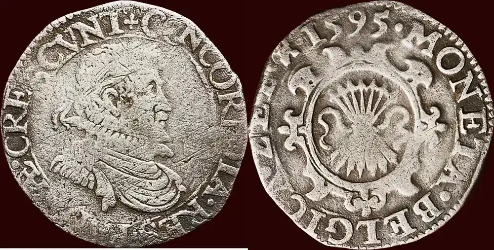 Kundenfavorit | NOORDELIJKE NEDERLANDEN (NETHERLANDS) – REPUBLIEK, 1581-1795 – ZEELAND – 1/20 Leicesterreaal of stoter 1595, Middelburg