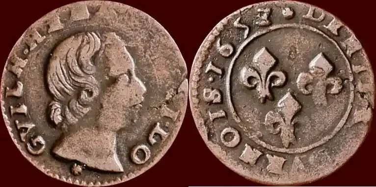 Denier 1653 FRANCE – ORANGE, PRINCIPALITY – GUILLAUME-HENRI OF ORANGE-NASSAU, 1650-1702 – tournois GVILH•HENR(•D•G•PR)I•D O | Knallerpreis