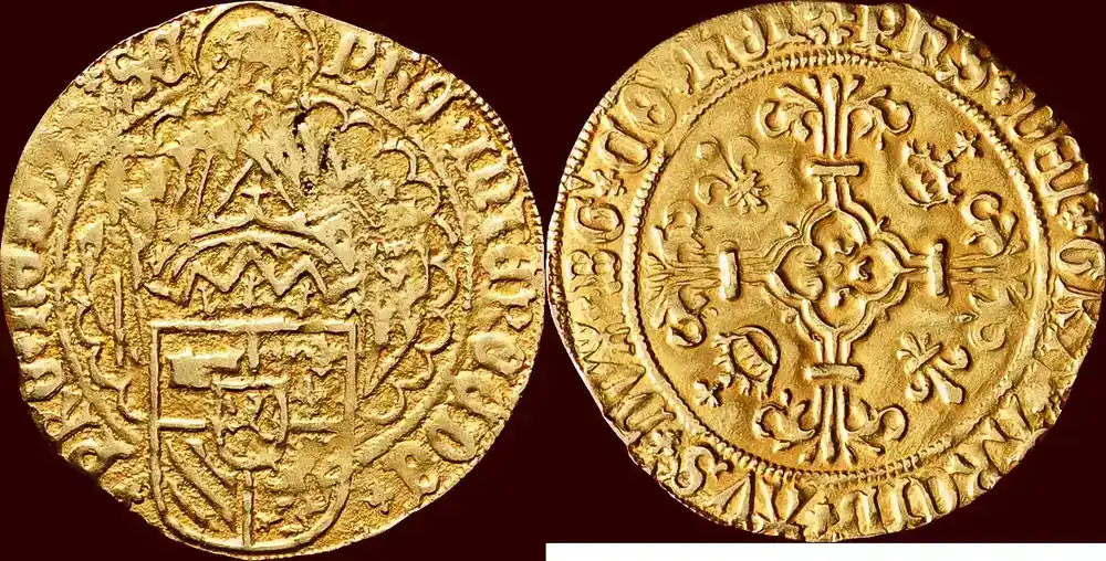 Philippusgoudgulden (1499-1506) NOORDELIJKE NEDERLANDEN (NETHERLANDS) – GRAAFSCHAP HOLLAND – PHILIPS DE SCHONE, 1482-1506 – z. j. , Dordrecht zfr-/ vz- | Geprüfte Qualität
