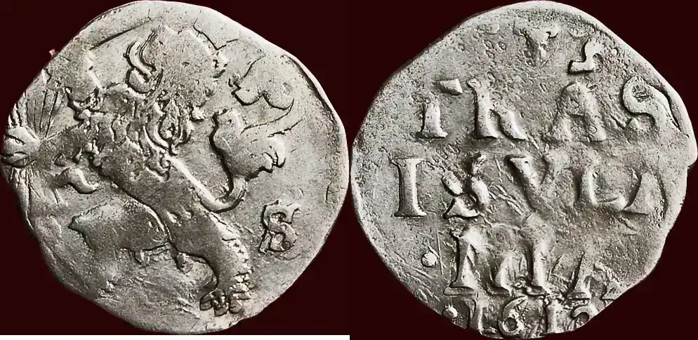 Dubbele stuiver NOORDELIJKE NEDERLANDEN – REPUBLIEK, 1581-1795 – OVERIJSSEL – 1619, Deventer s / ss à ss- | Heute bestellen
