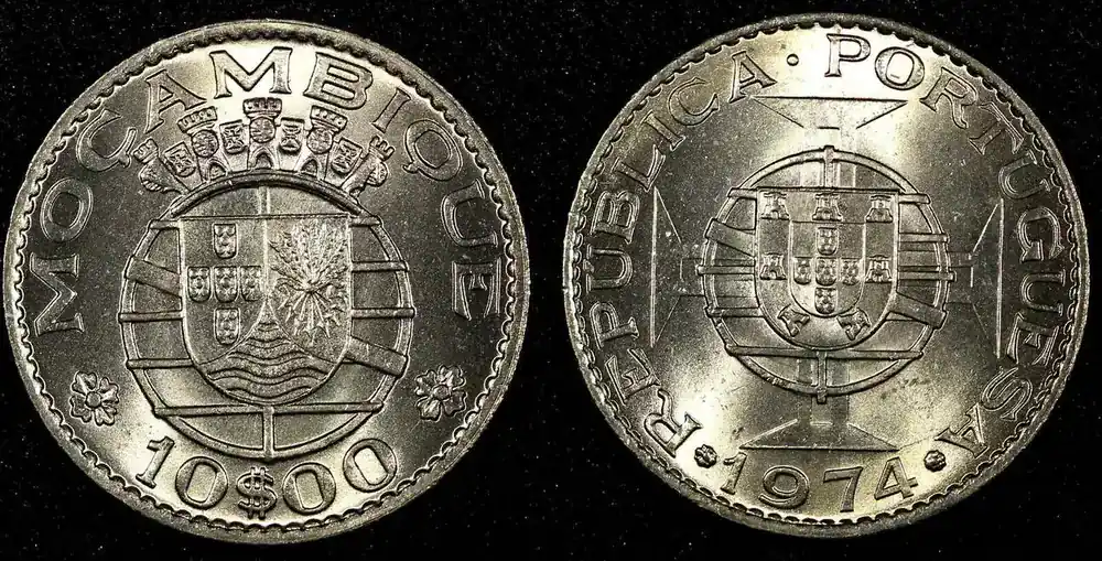 Nur noch heute | 10 Escudos Mozambique Copper-Nickel 1974 GEM BU KM 79b (26 794) Uncertified