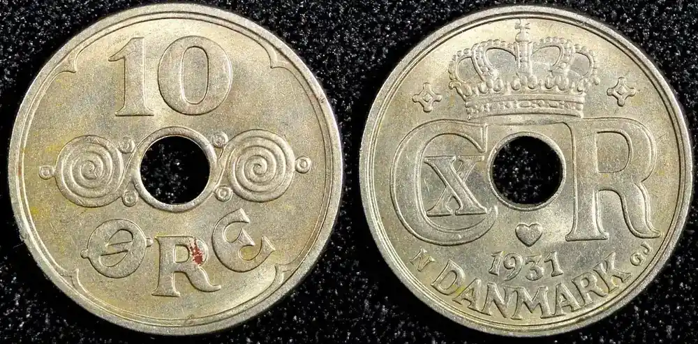 Denmark Christian X Copper-Nickel 1931 10 Ore UNC KM 822.2 (23 840) unz - Top-Preis