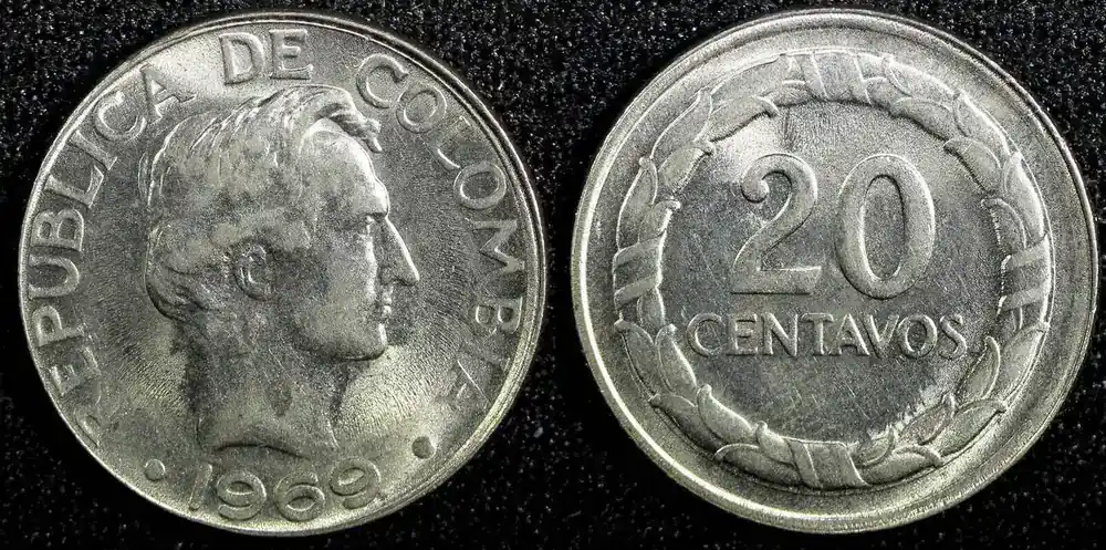 20 Centavos Colombia General Santander 1969 UNC KM 227 (23 581) unz | Jetzt bestellen