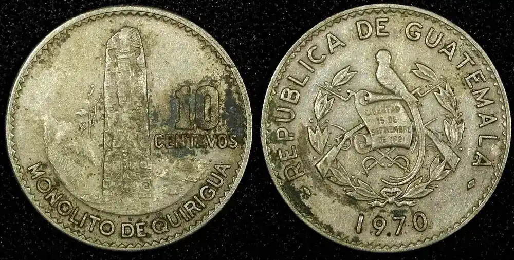 Mega-Angebot | 10 Centavos GUATEMALA Copper-Nickel 1969 KM 267 (24 640) Uncertified