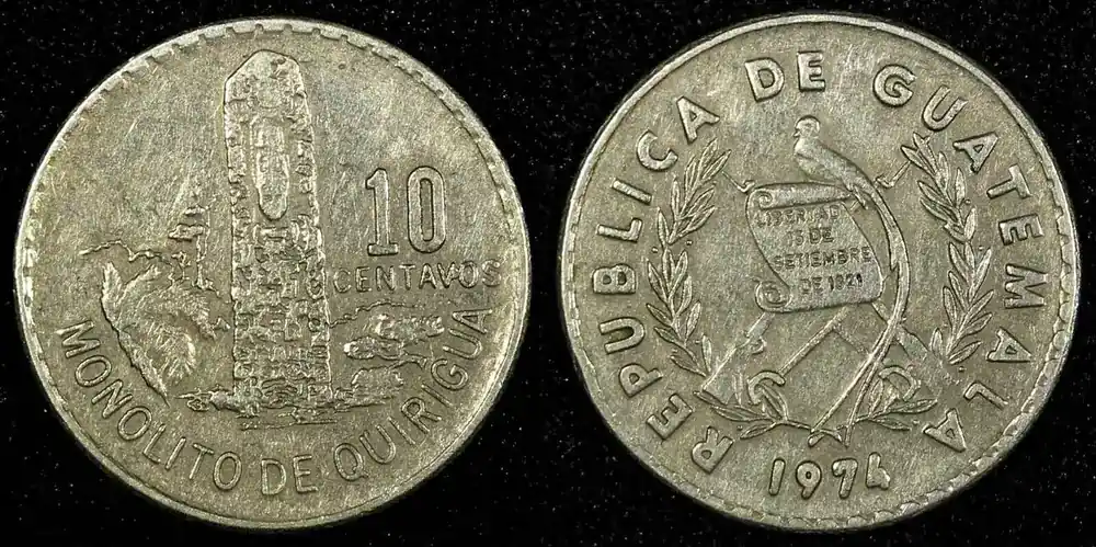 Online kaufen | 10 Centavos Guatemala Copper-Nickel 1974 Guatemala City Mint KM 274 (24 635) Uncertified