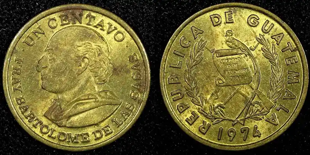 1 Centavo 1972 Guatemala Bartolome de las Casas Brass 1974 KM 275.1 (24 469) Uncertified - Geprüfte Qualität