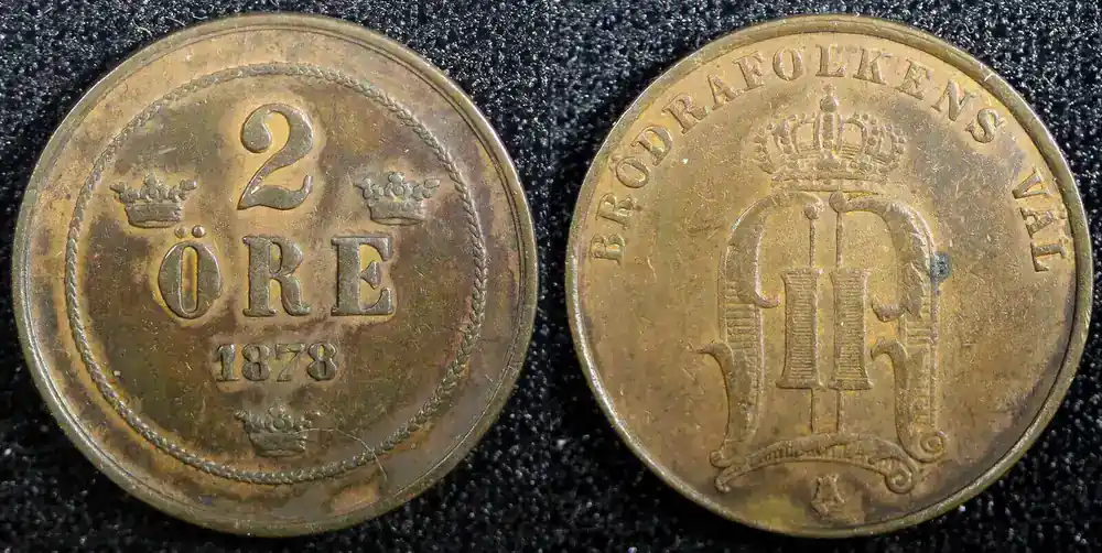 Online kaufen | Sweden Oscar II Copper 1878 2 Ore KM 746 (23 138) Uncertified