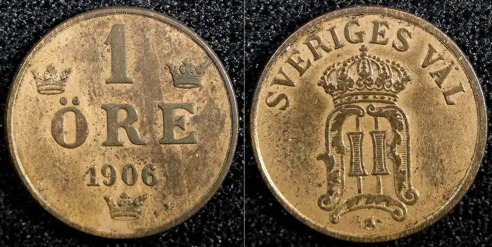 1906 Öre 1906 SWEDEN Oscar II Bronze KM 768 (22 977) Uncertified - Direkt vom Hersteller