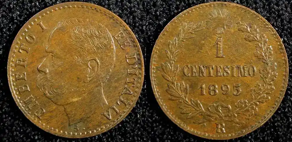 1 Centesimo Italy Umberto I Copper 1895 R aUNC KM 29 (23 904) | Endet bald