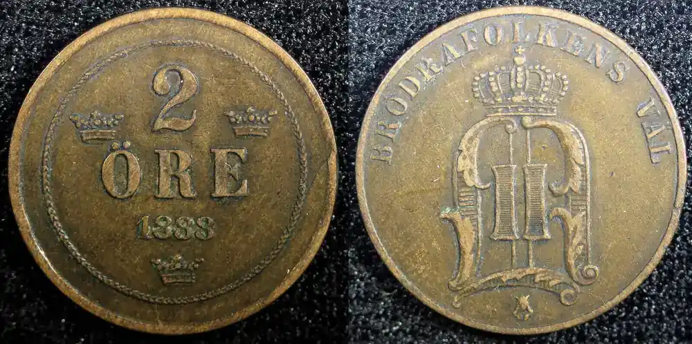 Sweden Oscar II Copper 1888 2 Ore KM 746 (23 130) Uncertified | Nur für kurze Zeit