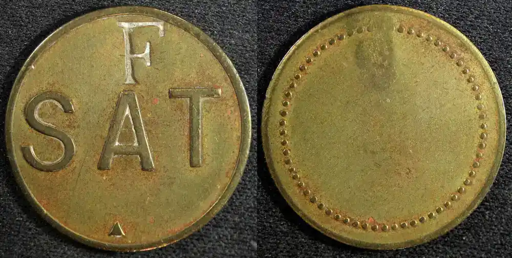 Sonderpreis - Bronze COSTA RICA Token SAT c/s ‘‘F‘‘ 25.3mm 4,29 g. SCARCE (23 246)