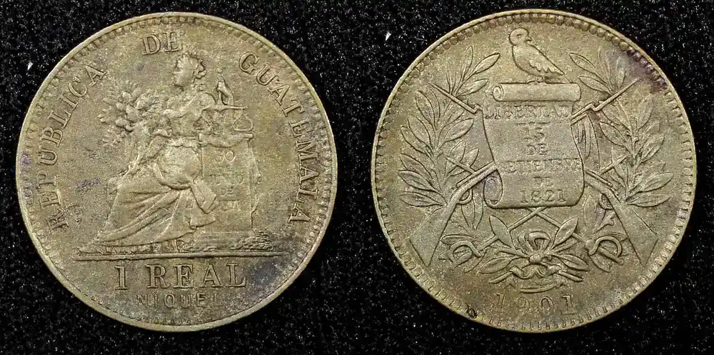 1 Real Guatemala 1901 H Heaton and Sons KM 177 (22 631) Uncertified - Online bestellbar