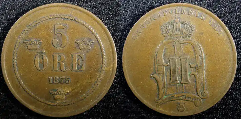 Bronze SWEDEN Oscar II 1875 5 ORE KM 736 (22 970) Uncertified - Nur diese Woche