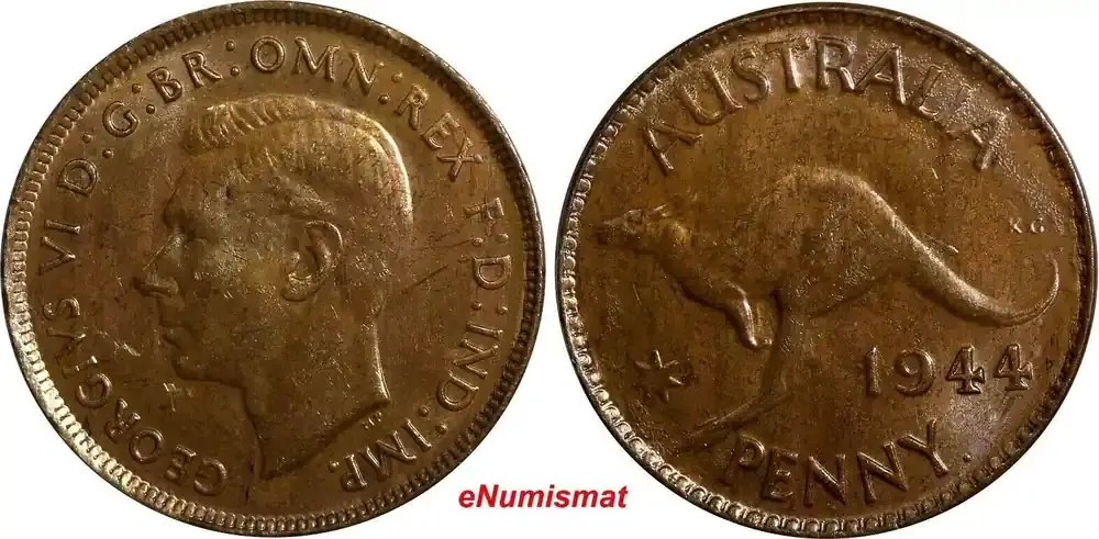 1 Penny Australia George VI Bronze 1944 UNC KM 36 (14 091) unz | Schnäppchen