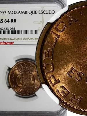 1 Escudo Mozambique PORTUGUESE 1962 NGC MS64 RB BETTER DATE Mint-600,0KM 82(5) - Sonderangebot