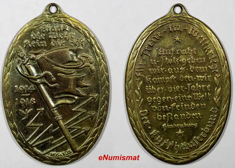 Neuheit | Medal GERMANY 1914-1918 War Veterans Commemorative WWI by HOSAEÜS 15,82g. (9571)