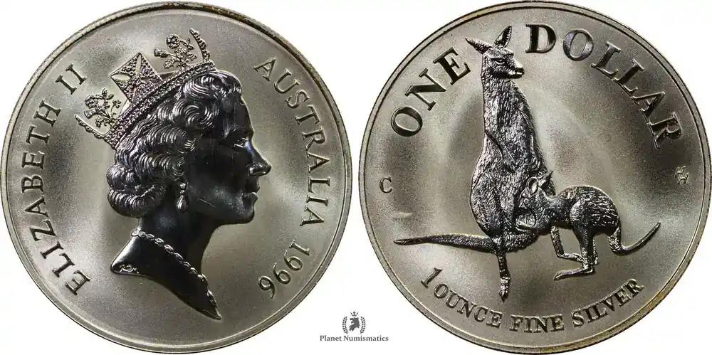 Expressversand - Australia SILVER-1-DOLLAR-TROY-OUNCE 1996 KM-297 unz
