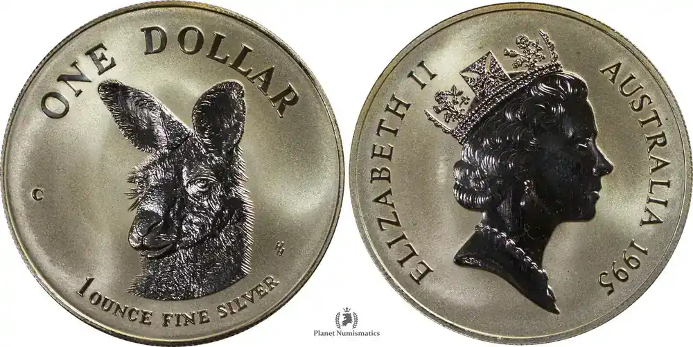 Jetzt verfügbar | Australia SILVER-1-DOLLAR-TROY-OUNCE 1995 KM-293 unz