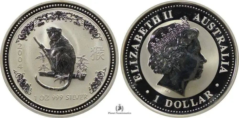 Australia SILVER-1oz-LUNAR-I-MONKEY 2004 16525-2 BU | Zertifiziert