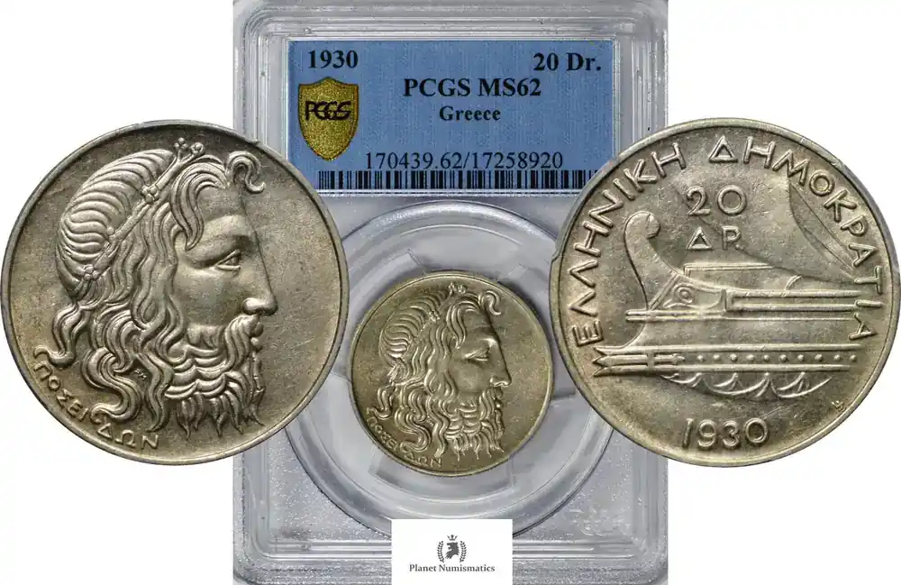 Greece SILVER-20-DRACHMAI 1930 30825-15 PCGS-MS62 | Neuzugang