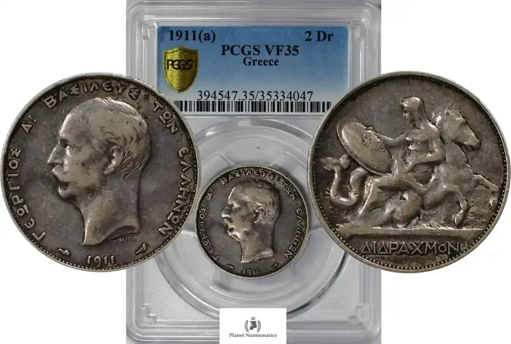 Greece SILVER-2-DRACHMAI 1911 30825-12 PCGS-VF35 - Sonderaktion