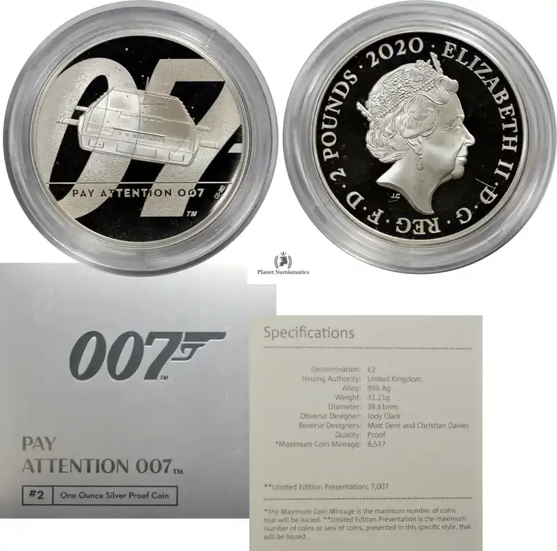 Angebot | Great Britain SILVER-2-POUNDS-JAMES-BOND-007 2020 19323-2 PROOF-FDC
